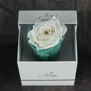 Single Eternity Rose in a ceramic vase by Via Dani